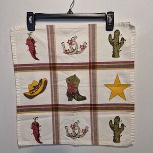 St. Nicholas Square Ref & Green Holly Napkins, Set Of 6 Desert Holiday Cowboy